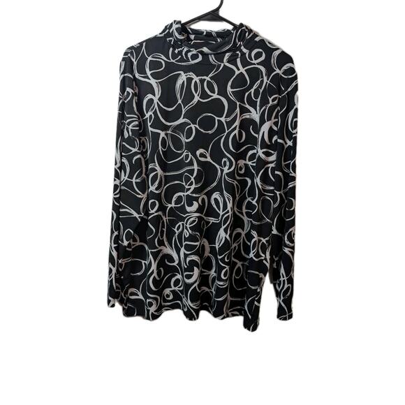 Susan Graver Tops - Susan Graver Top Shirt Tunic Women's Size XL Geometric High Neck Stretchy Blouse